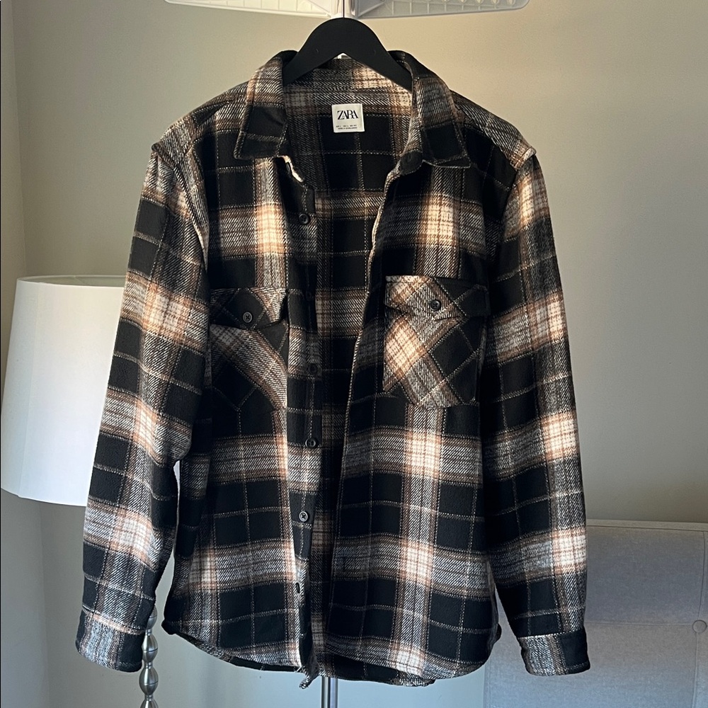 Zara Monochrome Checkered Overshirt